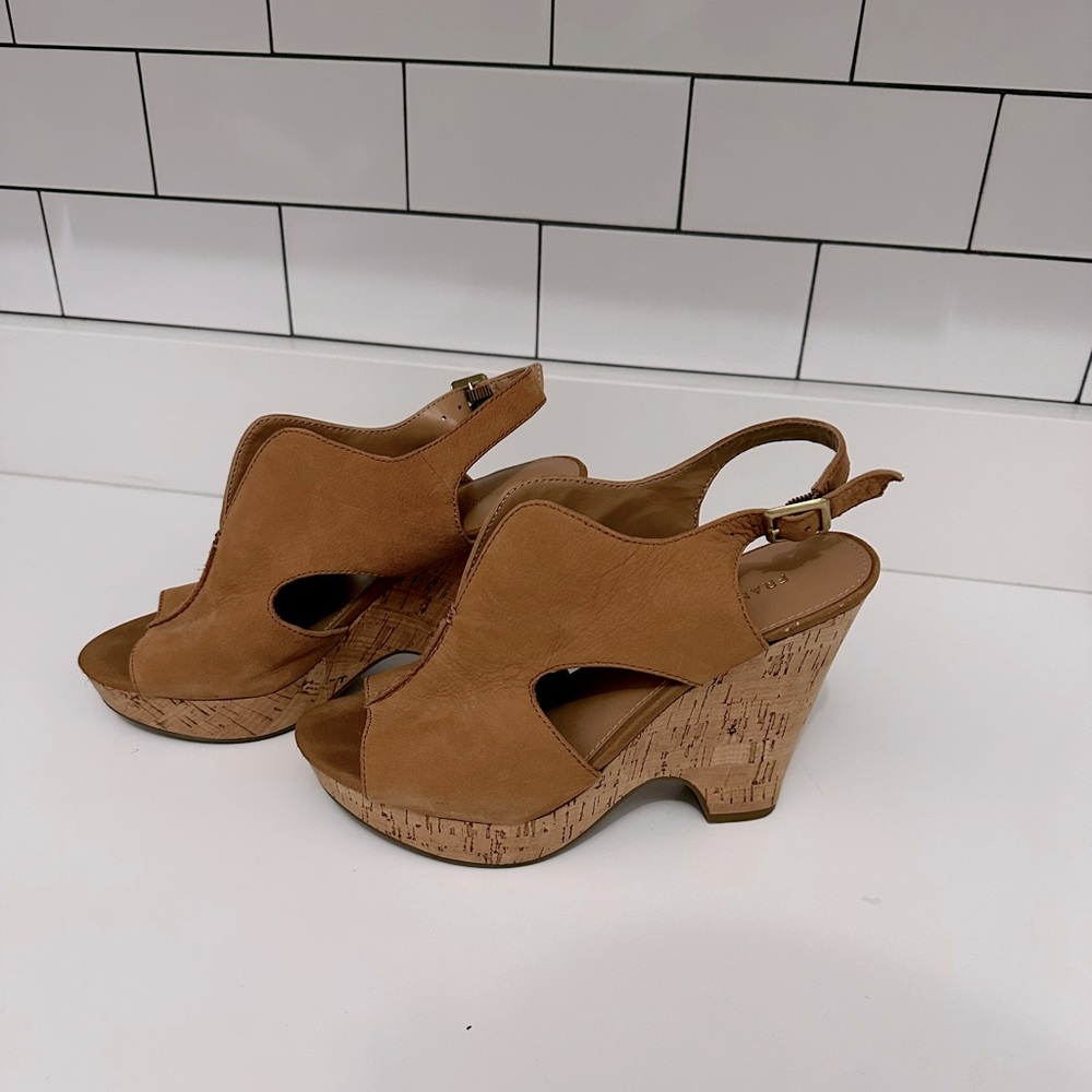 Franco Sarto Wedge Sandal in Tan